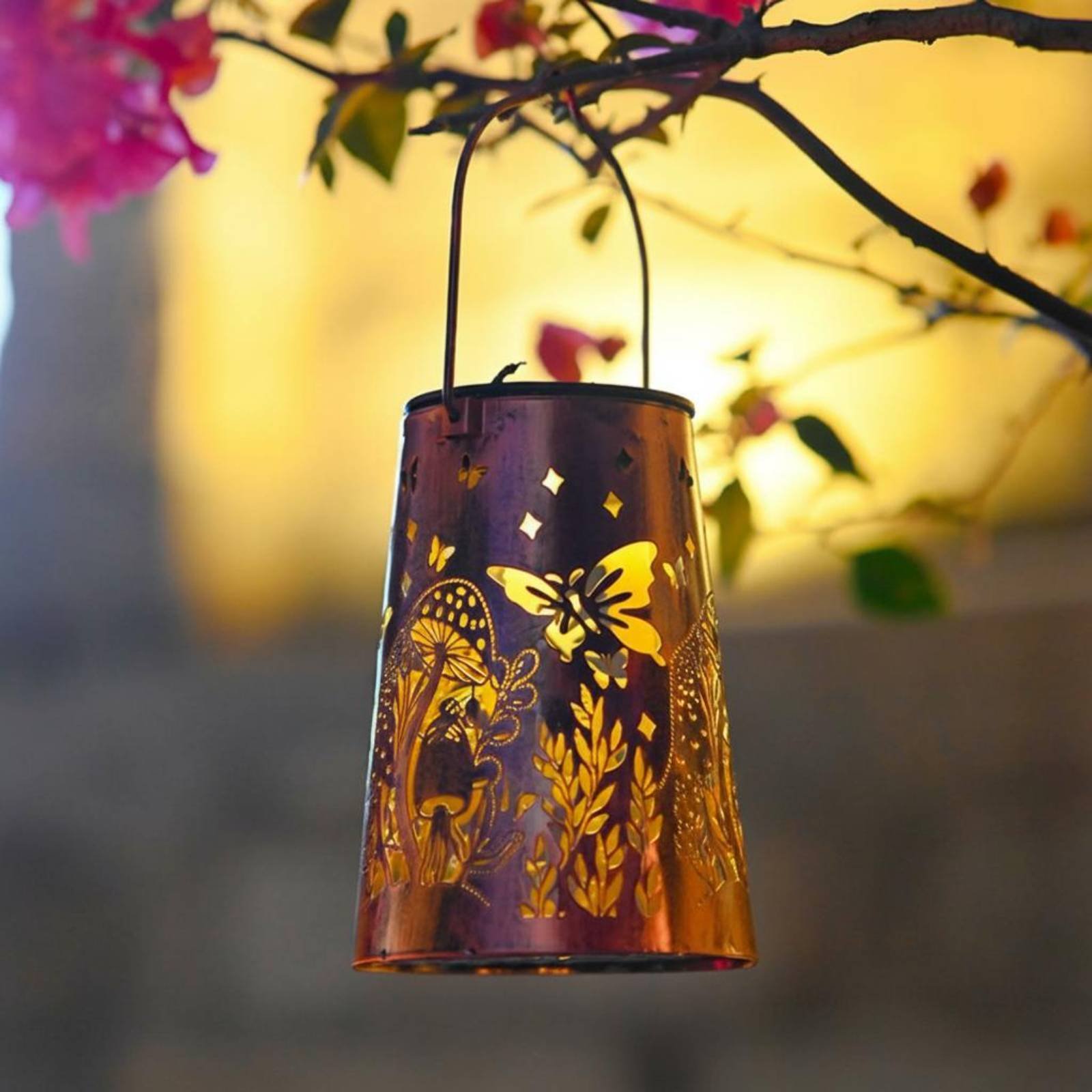 Hanging Outdoor Lighting - Lanterne de jardin à motif floral,