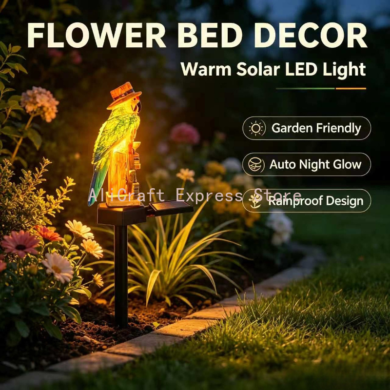 Wired Pathway Light - Lampe de jardin solaire Parrot, résistante