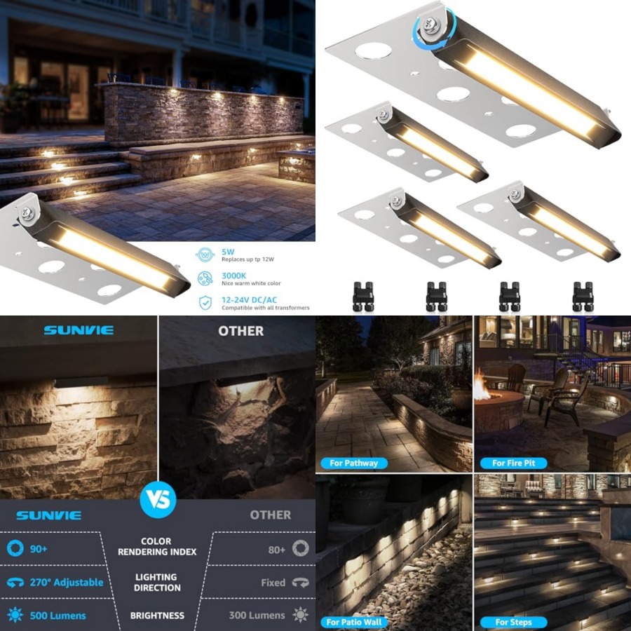 Outdoor Lighting Low Voltage - Éclairage LED 5W pour aménagement paysager,
