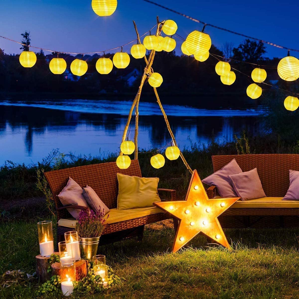 Lanterne étanche chaîne solair - Halo Outdoor Lighting avis et prix