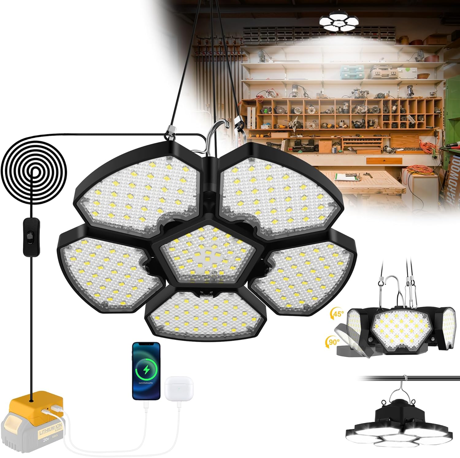 Lampe de chantier à piles, lam - Outdoor Lighting Garage avis et prix