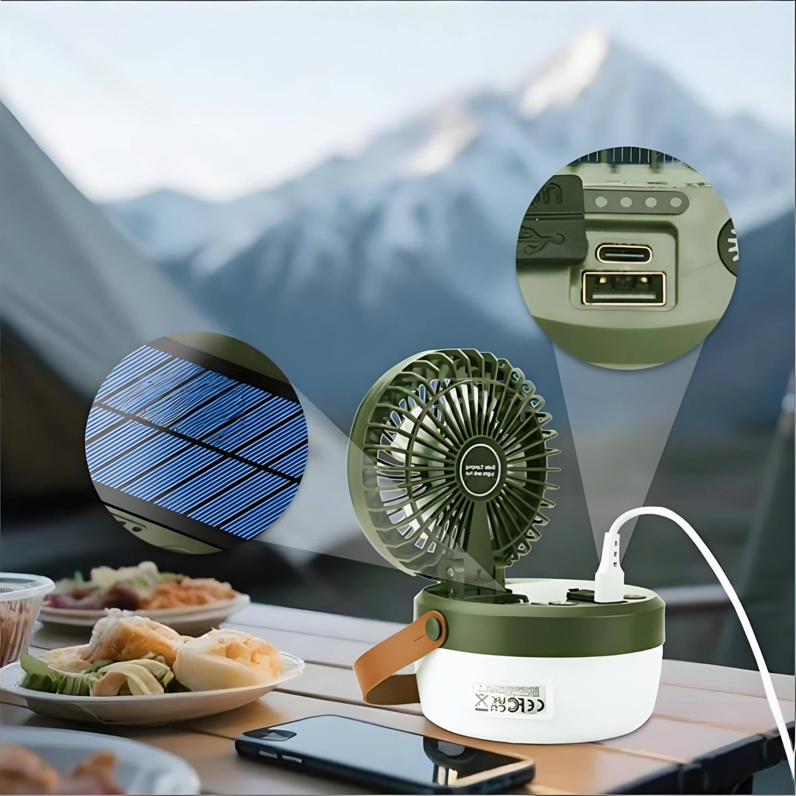 Ventilateur solaire de camping - Hanging Outdoor Lighting avis et prix