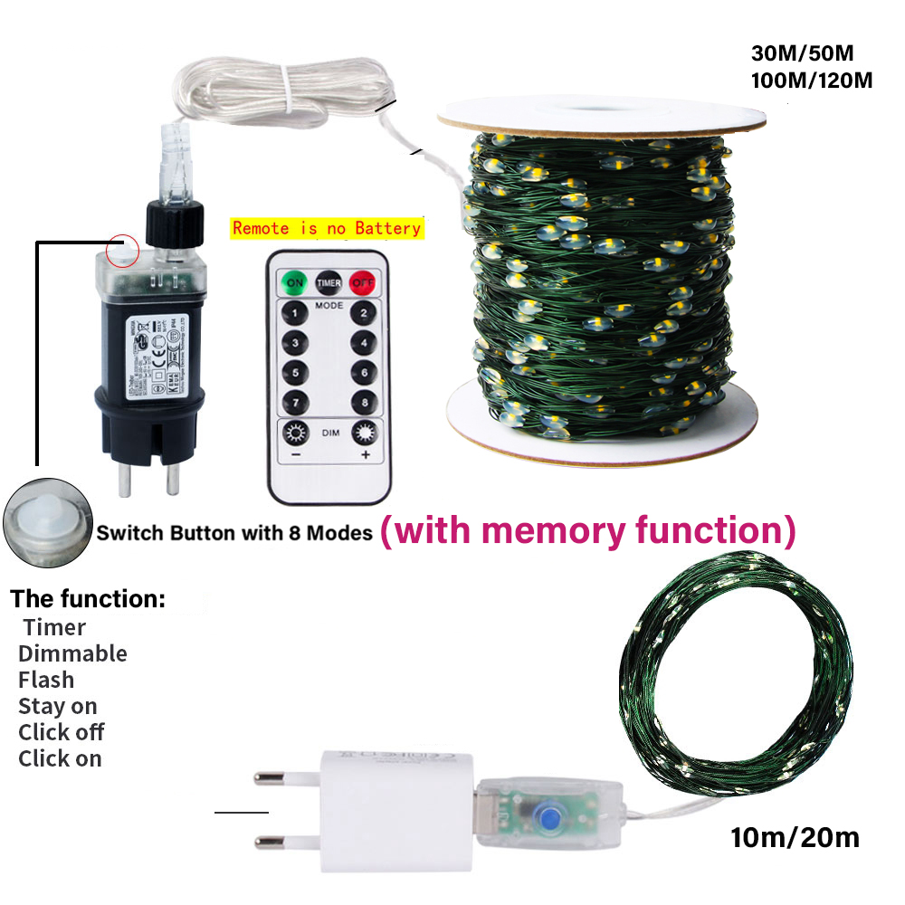 10-200M LED guirlandes lumineu - Outdoor Lighting Socket avis et prix